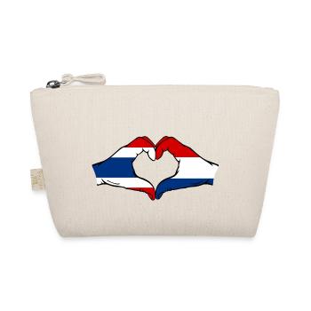 Thailand Holland Flag Hands Heart Shape - Organic Pouch - nature - Front