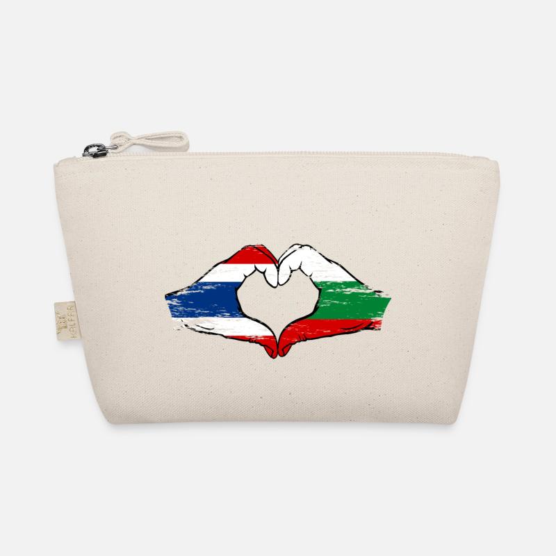 Thaïlande Bulgarie drapeau mains forme de coeur utilisé Trousse biologique