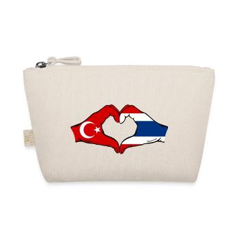 Turkey Thailand Flag Hands Heart Shape - Organic Pouch - nature - Front