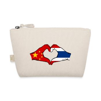 China Thailand Flag Hands Heart Shape - Organic Pouch - nature - Front