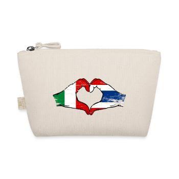 Italie Drapeau Thaïlande mains forme coeur utilisé - Trousse biologique - nature - Devant