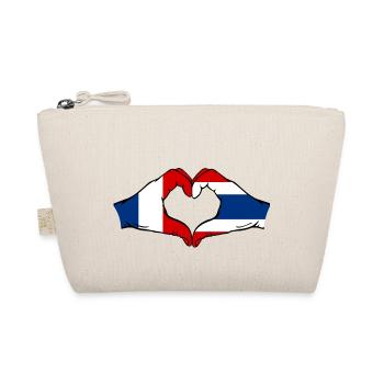 France Thailand Flag Hands Heart Shape - Organic Pouch - nature - Front