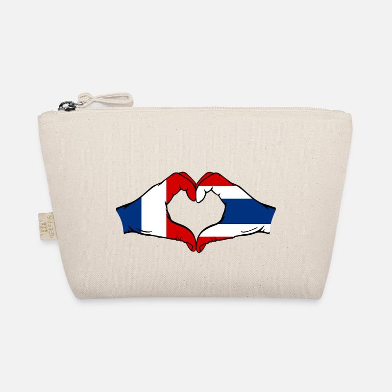 France Thaïlande Drapeau Mains Coeur Forme Trousse biologique