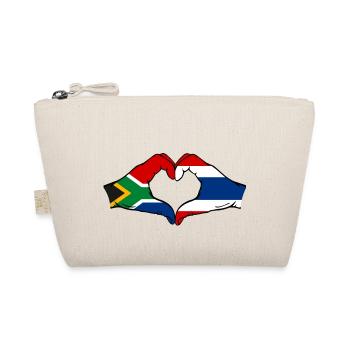 Südafrika Thailand Flagge Hände Herzform - Bio-Täschchen - Natur - Vorne