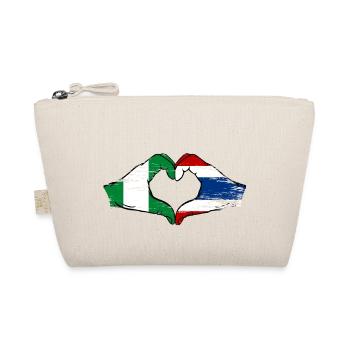 Nigeria Thailand Flagge Hände Herzform used - Bio-Täschchen - Natur - Vorne