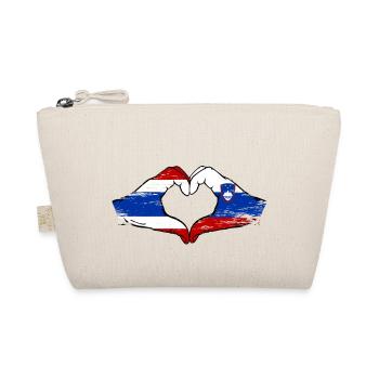 Thailand Slowenien Flagge Hände Herzform used - Bio-Täschchen - Natur - Vorne