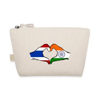 Thailand Indien Flagge Hände Herzform - Bio-Täschchen - Natur - Vorne