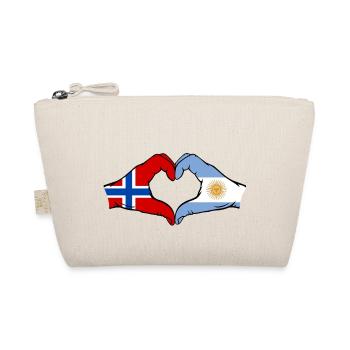 Norvège Argentine Drapeau Mains Coeur Forme - Trousse biologique - nature - Devant