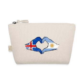 Iceland Argentina flag hands heart shape used - Organic Pouch - nature - Front
