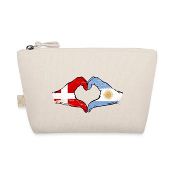 Danemark Argentine drapeau mains forme de coeur utilisé - Trousse biologique - nature - Devant