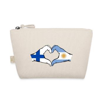 Finlande Argentine Drapeau Mains Coeur Forme - Trousse biologique - nature - Devant