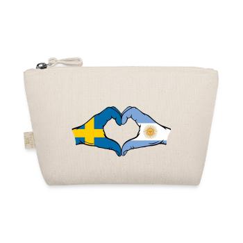 Suède Argentine Drapeau Mains Coeur Forme - Trousse biologique - nature - Devant
