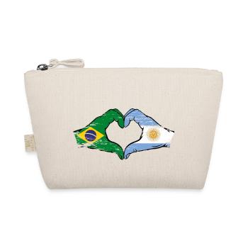 Brésil Argentine Drapeau Mains Coeur Forme Utilisé - Trousse biologique - nature - Devant