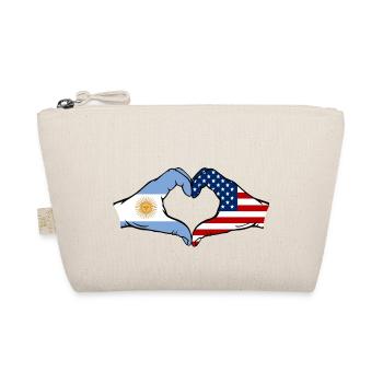 Argentine États-Unis Drapeau Mains Coeur Forme - Trousse biologique - nature - Devant