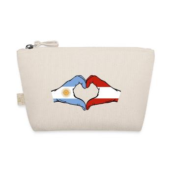 Argentina Austria Flag Hands Heart Shape - Organic Pouch - nature - Front