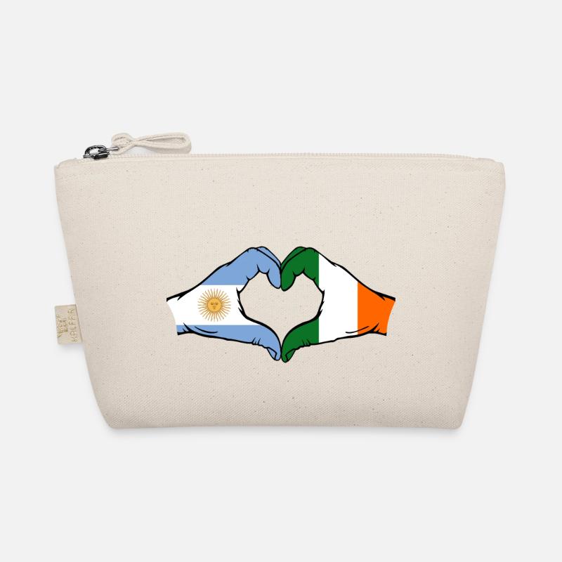 Argentine Irlande Drapeau Mains Coeur Forme Trousse biologique