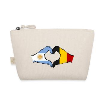 Argentinien Belgien Flagge Hände Herzform - Bio-Täschchen - Natur - Vorne