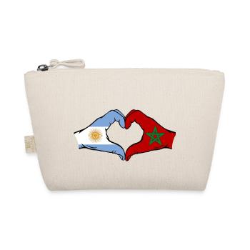 Argentine Maroc Drapeau Mains Coeur Forme - Trousse biologique - nature - Devant