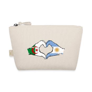 Algerien Argentinien Flagge Hände Herzform used - Bio-Täschchen - Natur - Vorne