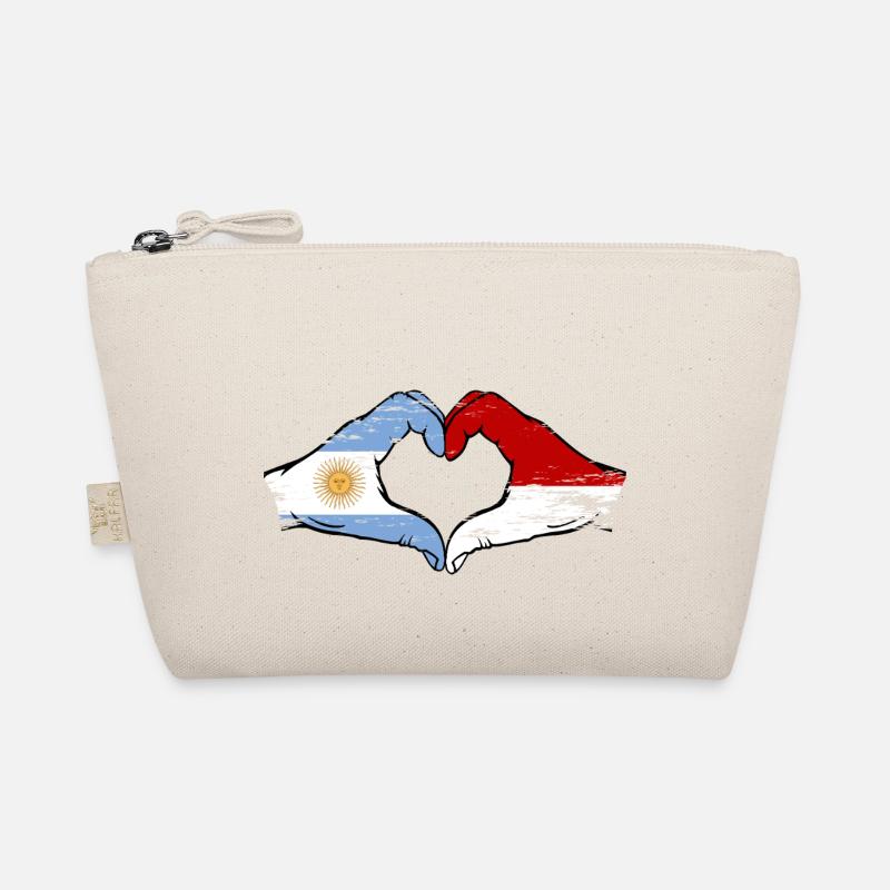 Argentine Indonésie Drapeau Mains Coeur Forme Utilisé Trousse biologique