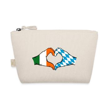 Irland Bayern Flagge Hände Herzform - Bio-Täschchen - Natur - Vorne