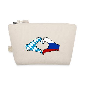 Bayern Russland Flagge Hände Herzform - Bio-Täschchen - Natur - Vorne