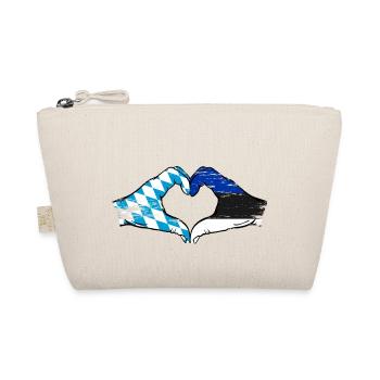 Bavaria Estonia Flag Hands Heart Shape Used - Organic Pouch - nature - Front