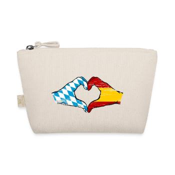 Bayern Spanien Flagge Hände Herzform used - Bio-Täschchen - Natur - Vorne