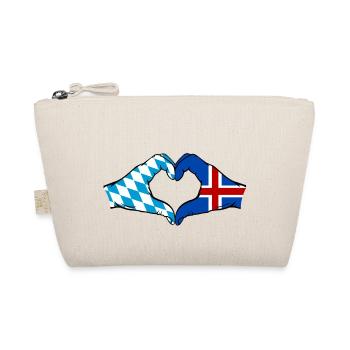Bavaria Iceland Flag Hands Heart Shape - Organic Pouch - nature - Front
