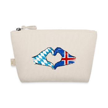 Bavaria Iceland Flag Hands Heart Shape Used - Organic Pouch - nature - Front