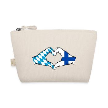 Bavaria Finland Flag Hands Heart Shape - Organic Pouch - nature - Front