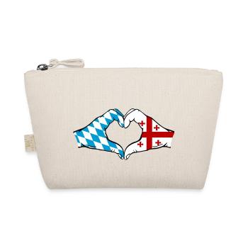 Bavaria Georgia Flag Hands Heart Shape - Organic Pouch - nature - Front
