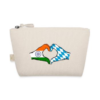 India Bavaria Flag Hands Heart Shape - Organic Pouch - nature - Front