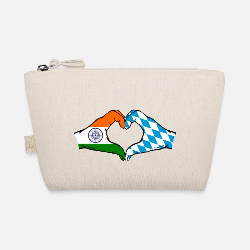 Inde Bavière drapeau mains coeur forme Trousse biologique