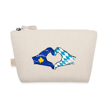 Kosovo Bayern Flagge Hände Herzform used - Bio-Täschchen - Natur - Vorne