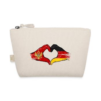 Montenegro Deutschland Flagge Hände Herzform used - Bio-Täschchen - Natur - Vorne