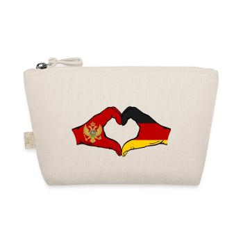 Montenegro Deutschland Flagge Hände Herzform - Bio-Täschchen - Natur - Vorne