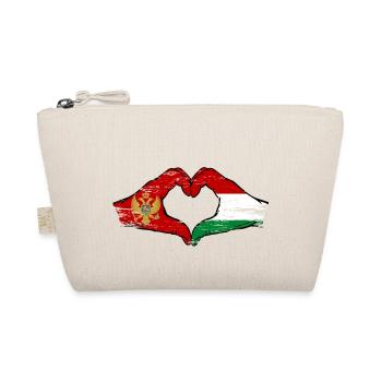 Montenegro Hungary Flag Hands Heart Shape Used - Organic Pouch - nature - Front