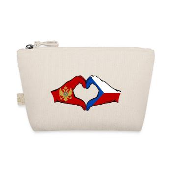 Monténégro République tchèque Drapeau Mains Coeur Forme - Trousse biologique - nature - Devant
