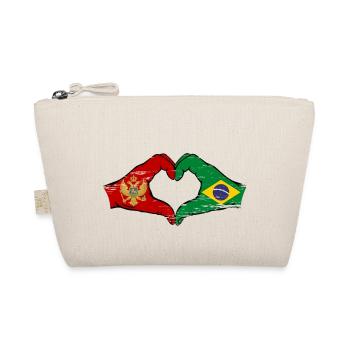 Montenegro Brazil Flag Hands Heart Shape Used - Organic Pouch - nature - Front