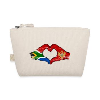 South Africa Montenegro flag hands heart shape used - Organic Pouch - nature - Front