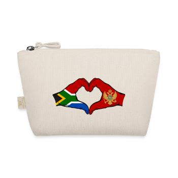 Südafrika Montenegro Flagge Hände Herzform - Bio-Täschchen - Natur - Vorne