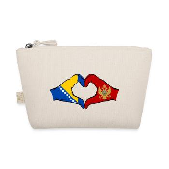 Bosnien Montenegro Flagge Hände Herzform - Bio-Täschchen - Natur - Vorne