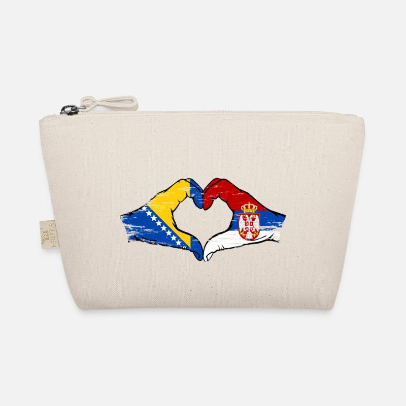 Bosnie Serbie drapeau mains forme de coeur utilisé Trousse biologique