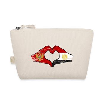 Montenegro Egypt Flag Hands Heart Shape Used - Organic Pouch - nature - Front