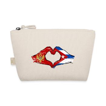 Montenegro Cuba Flag Hands Heart Shape Used - Organic Pouch - nature - Front
