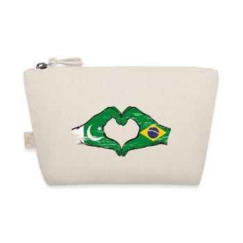 Pakistan Brazil Flag Hands Heart Shape Used - Organic Pouch - nature - Front
