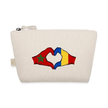 Maroc Roumanie Drapeau Mains Coeur Forme - Trousse biologique - nature - Devant