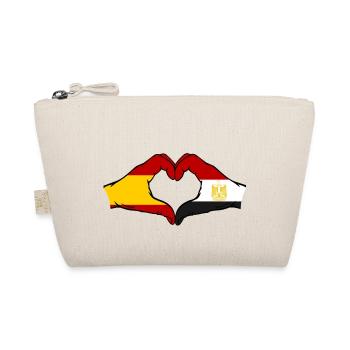 Spain Egypt Flag Hands Heart Shape - Organic Pouch - nature - Front
