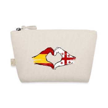 Spanien Georgien Flagge Hände Herzform used - Bio-Täschchen - Natur - Vorne